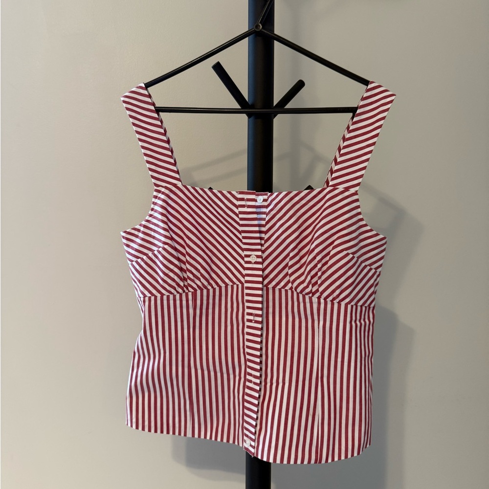 Maje Red and White Striped Top